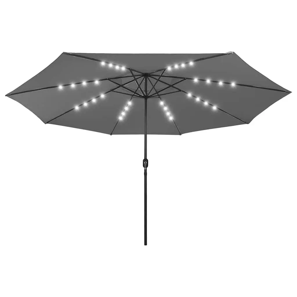 Garden Parasol 400cm UV Protection Anthracite Outdoor Umbrella with LED Lights