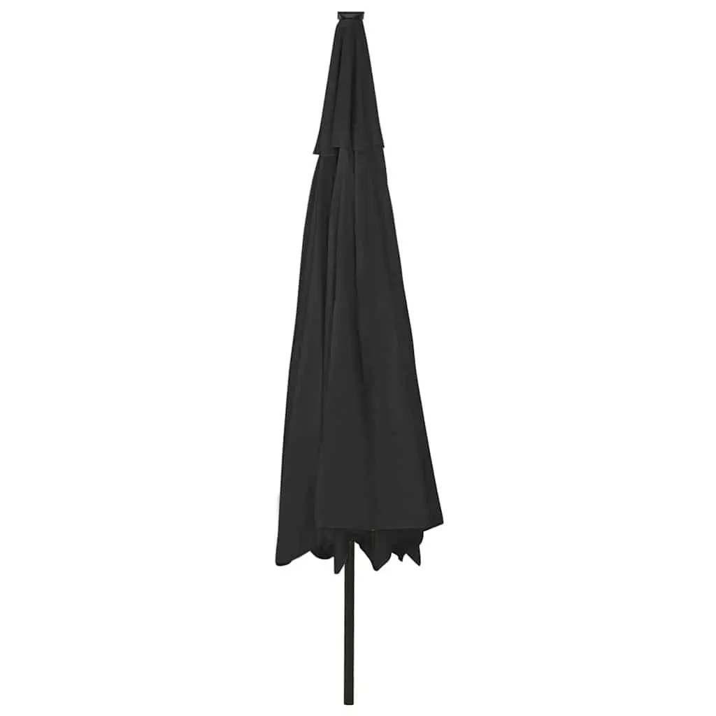 Garden Parasol Shade 400cm Black with LED Lights