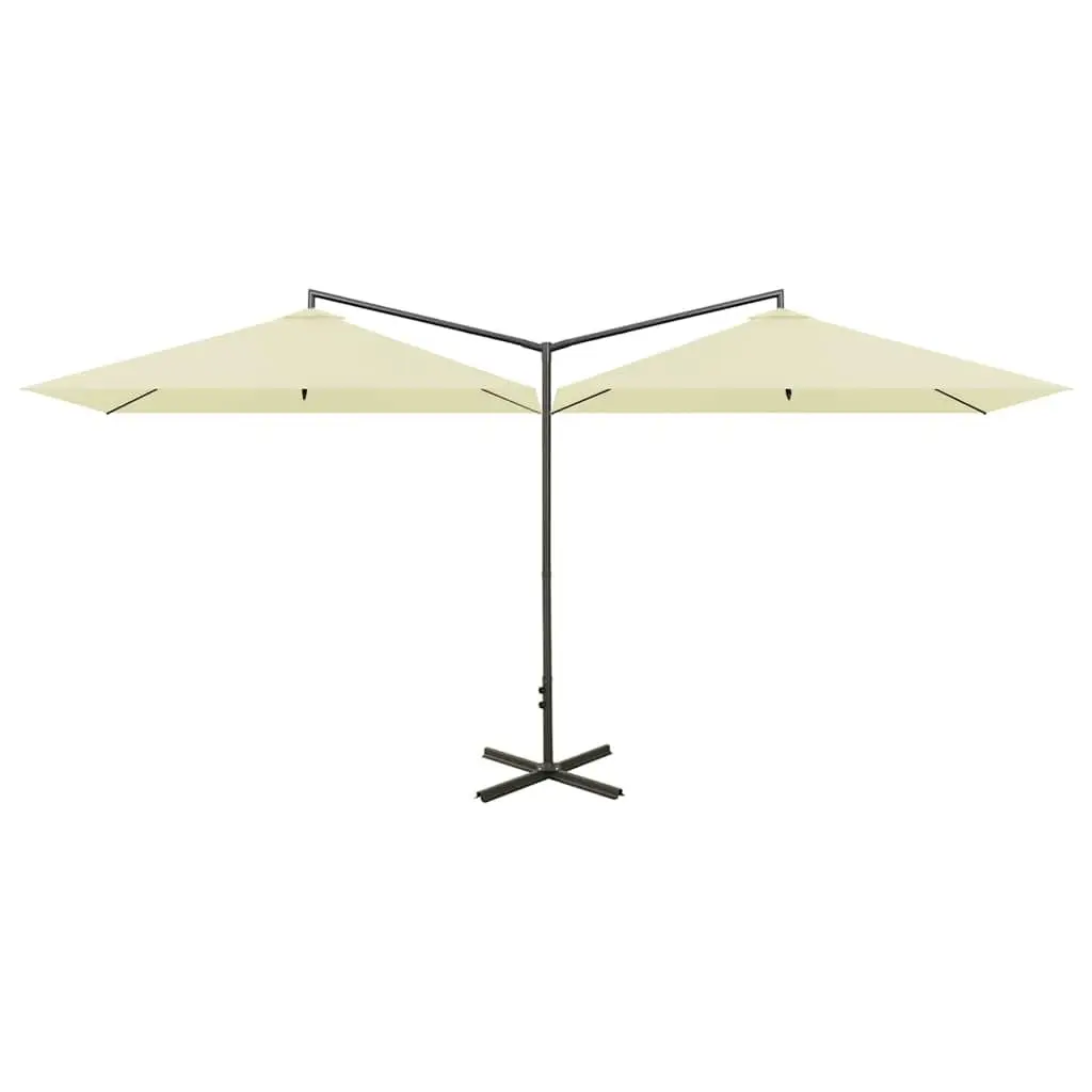 Double Garden Parasol Outdoor Sunshade 600x300cm Beige