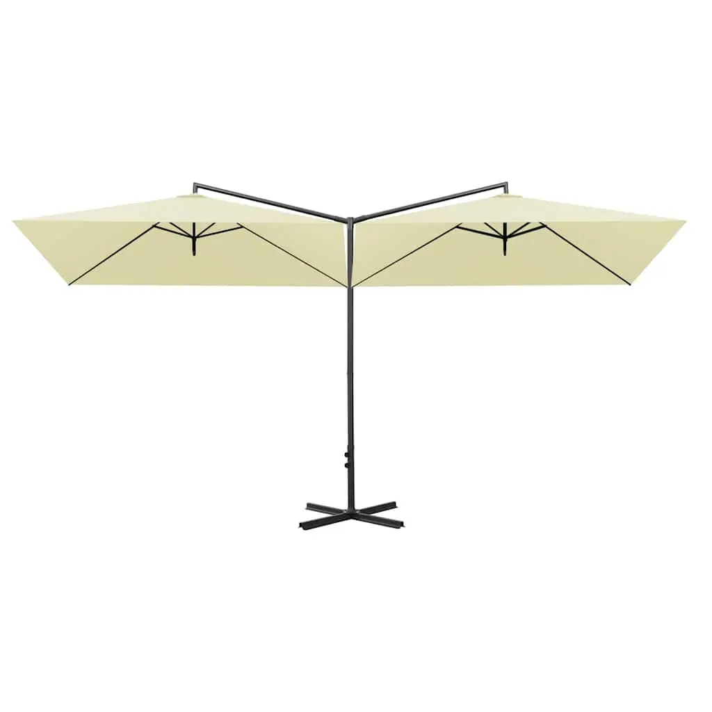 Double Garden Parasol Outdoor Sunshade 600x300cm Beige