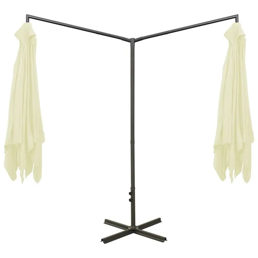 Double Garden Parasol Outdoor Sunshade 600x300cm Beige