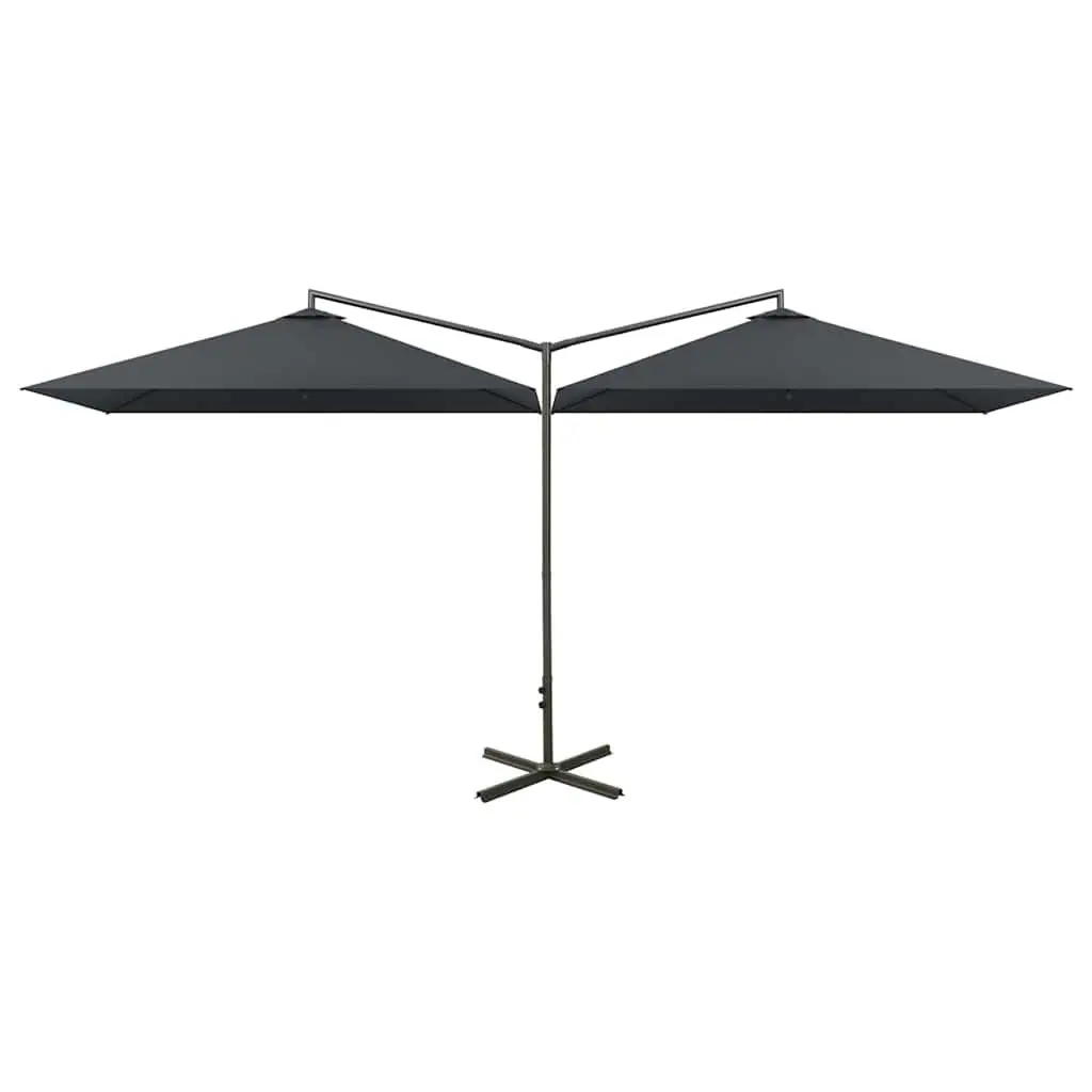 Double Garden Parasol Outdoor Shade 600x300cm Anthracite