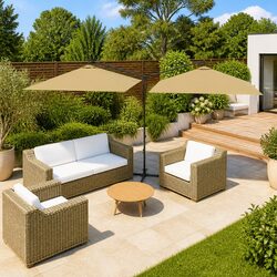 Reliable Double Garden Parasol for Outdoor Comfort
