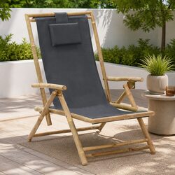 Comfort Meets Practicality: Grey Folding Reclining Chair