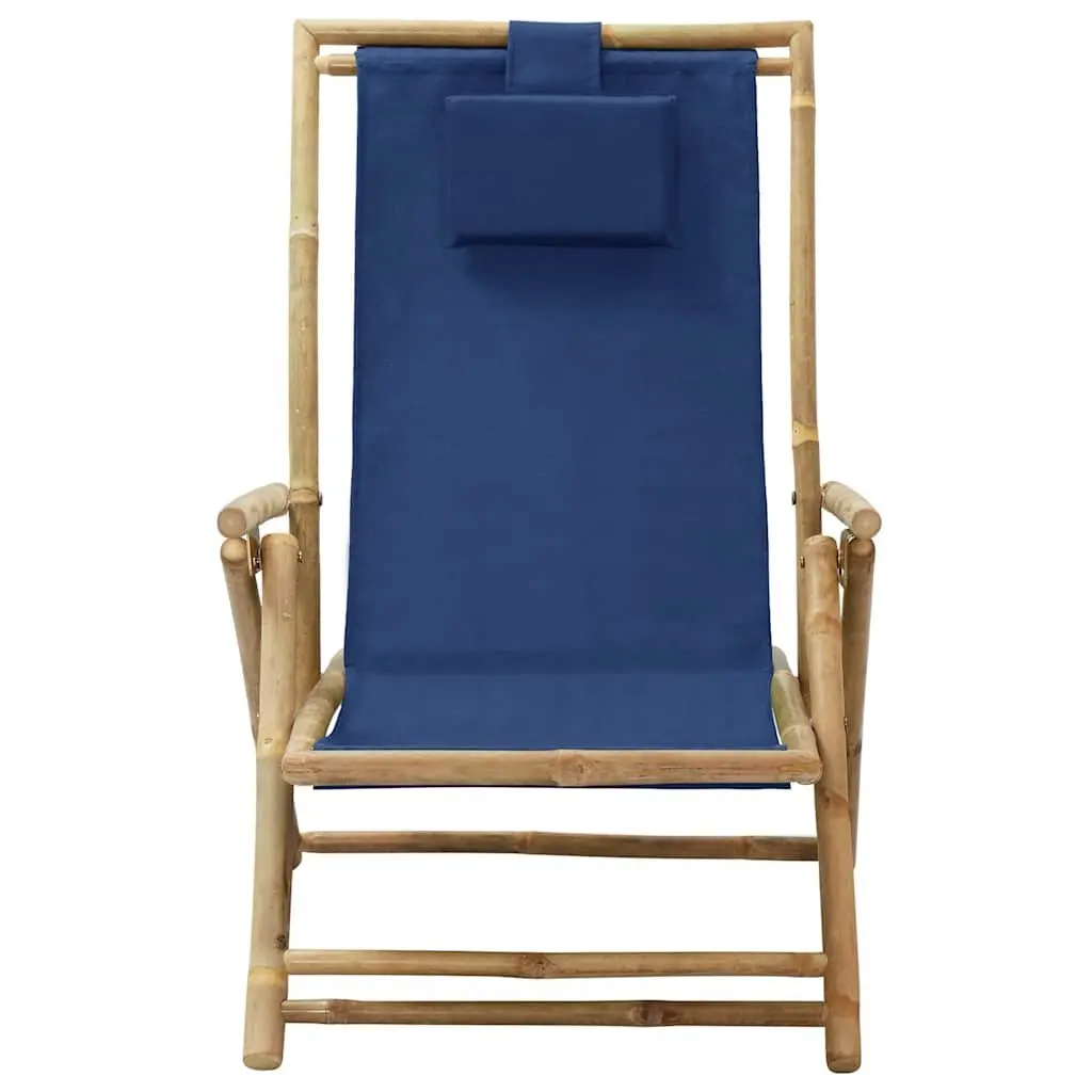 Blue Bamboo Folding Chair for Relaxation