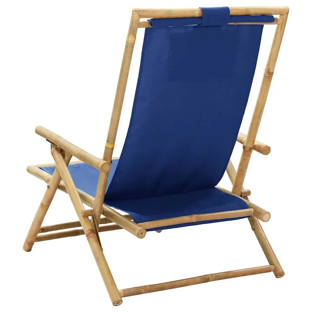 Blue Bamboo Folding Chair for Relaxation
