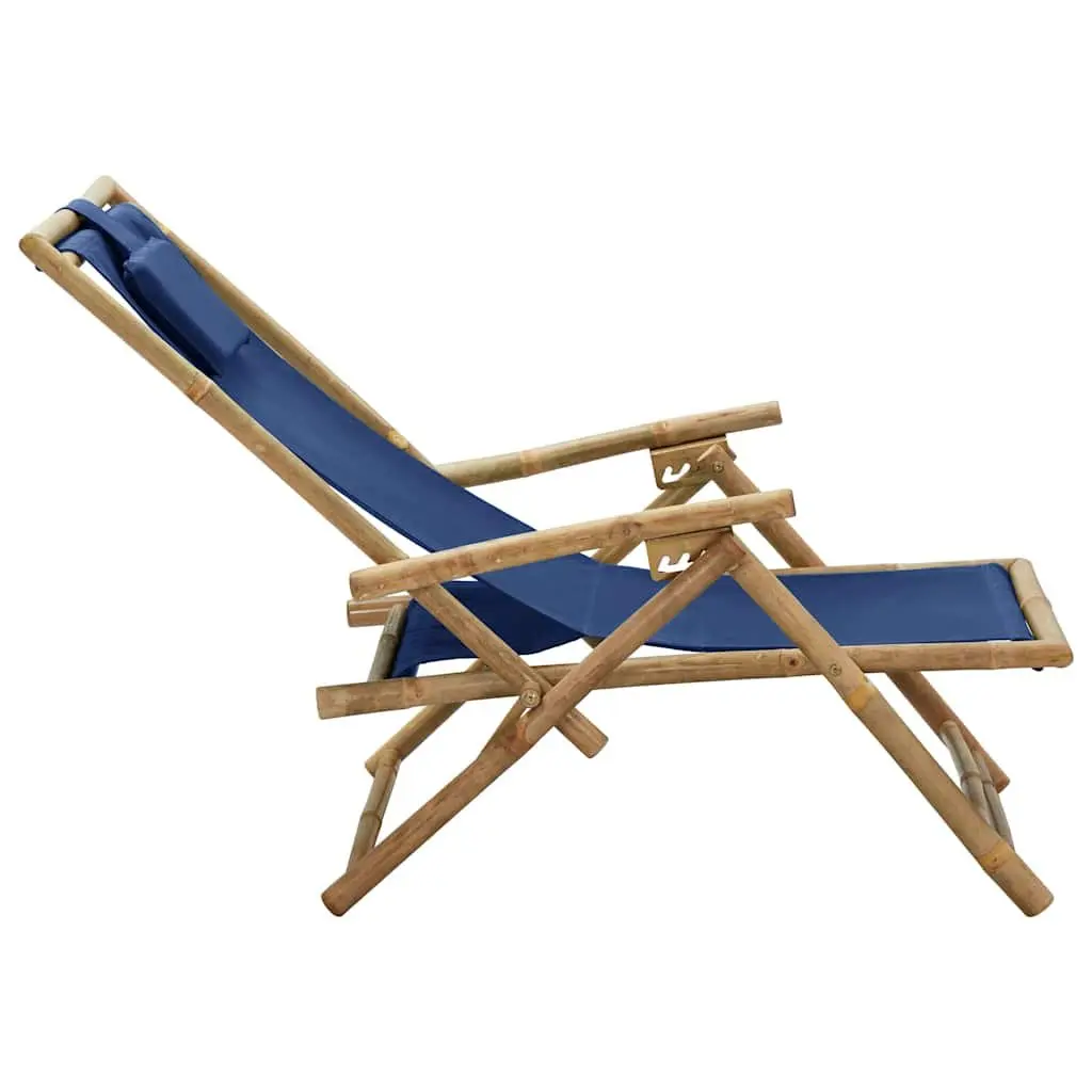 Blue Bamboo Folding Chair for Relaxation