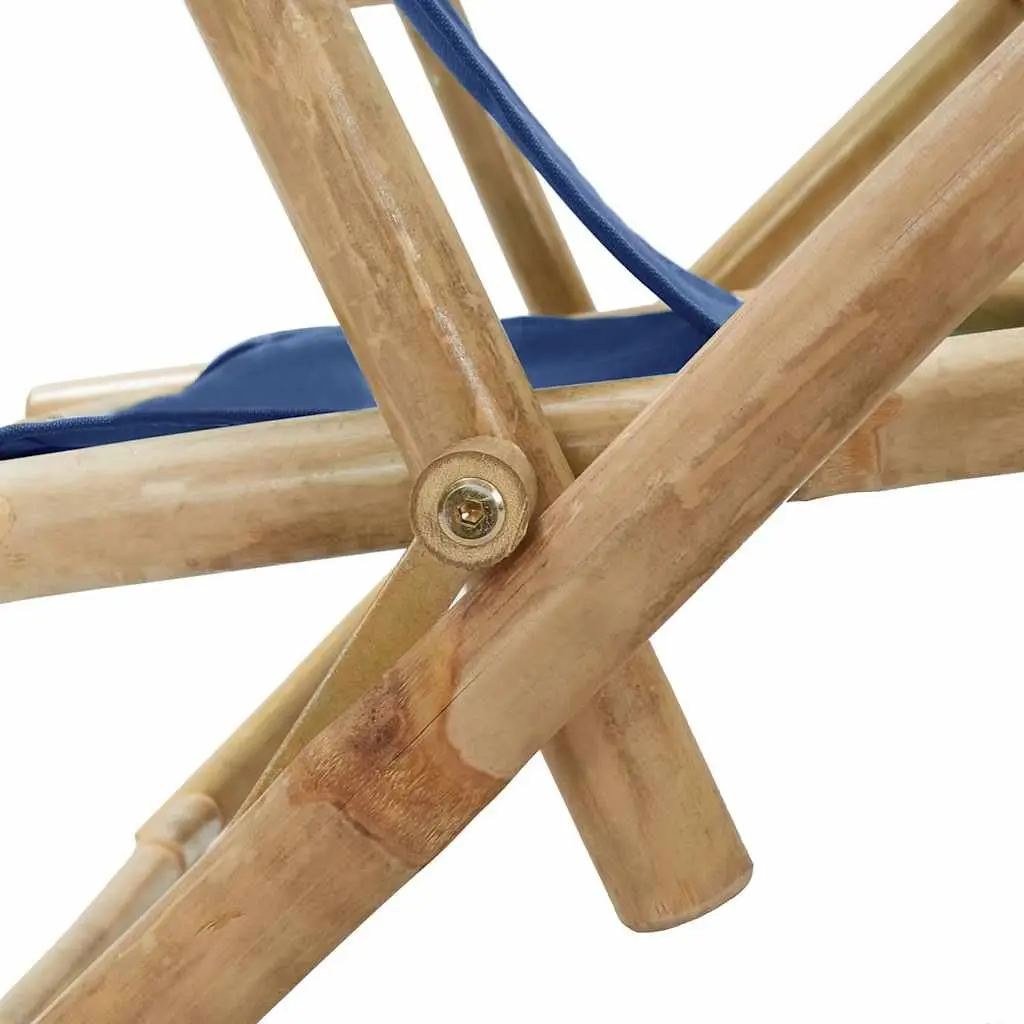 Blue Bamboo Folding Chair for Relaxation