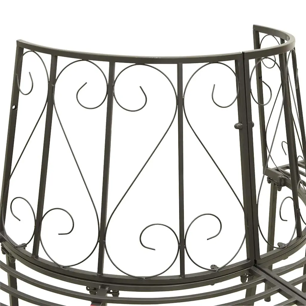 Half Round Tree Bench 160cm Outdoor Seating Steel Garden Furniture Grey