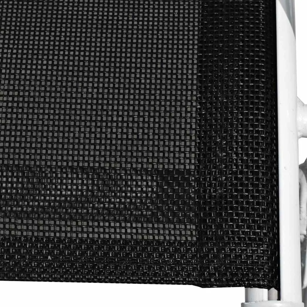 Stackable Outdoor Chairs Set 2 pcs Garden Patio Seating Steel Frame Black
