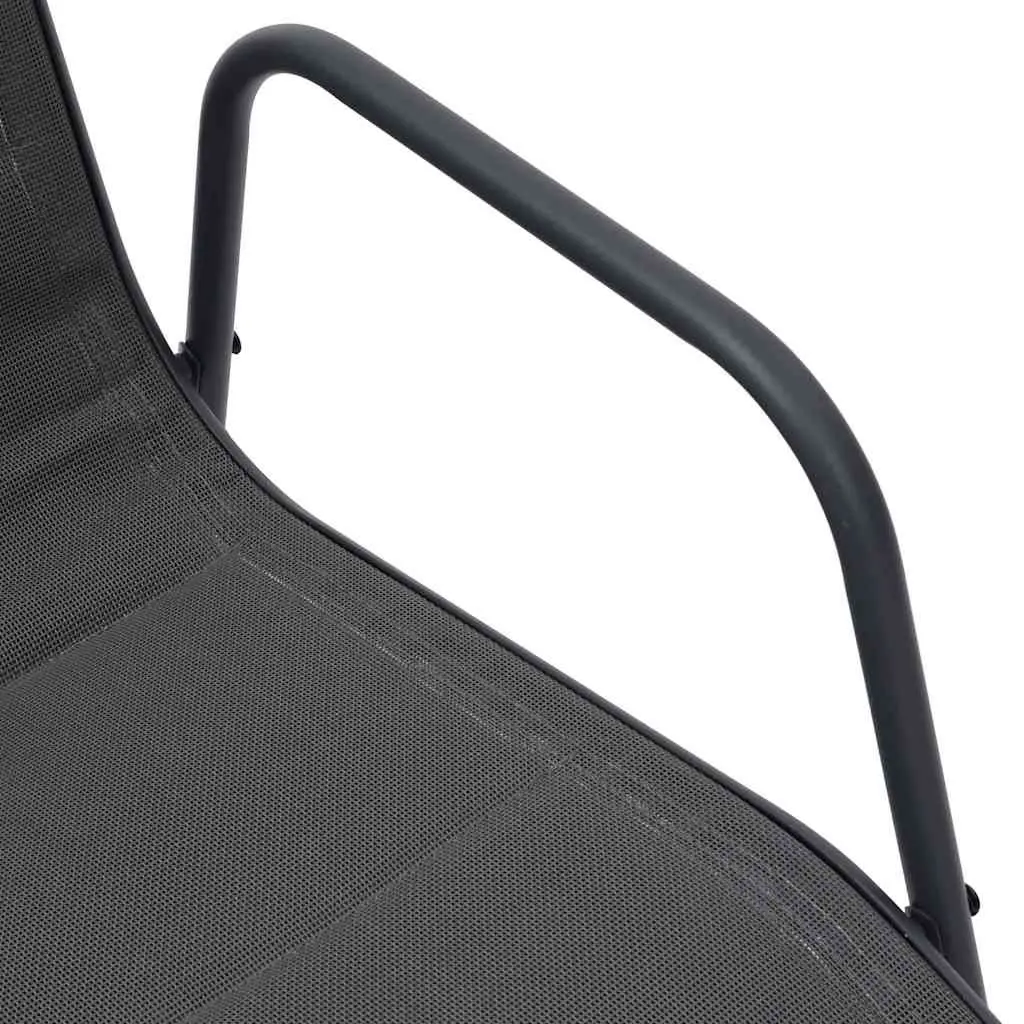 Stackable Outdoor Dining Chairs Set 6pc Garden Patio Seating Anthracite