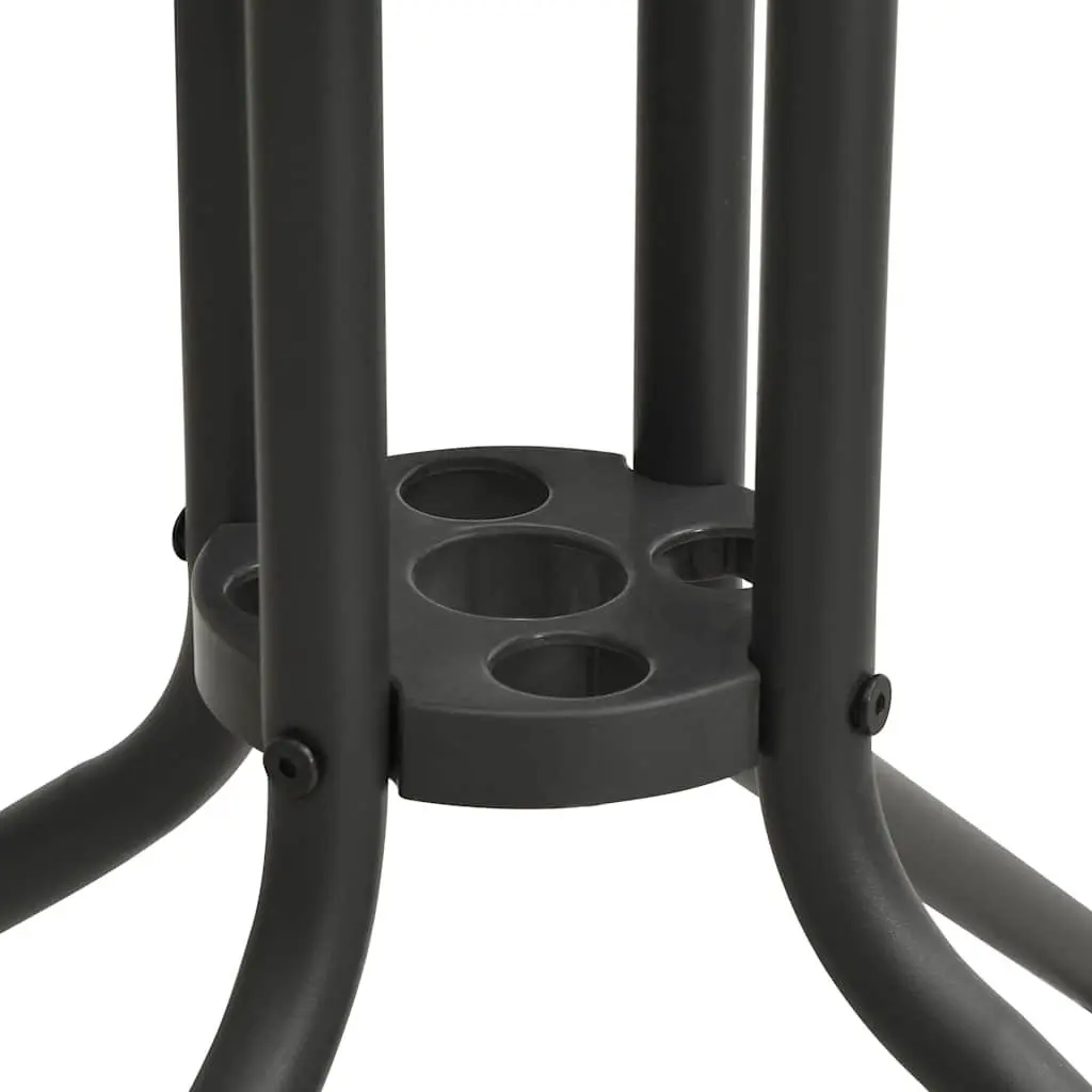 Round Garden Table Outdoor Patio Dining Furniture 80 cm Anthracite Steel Frame