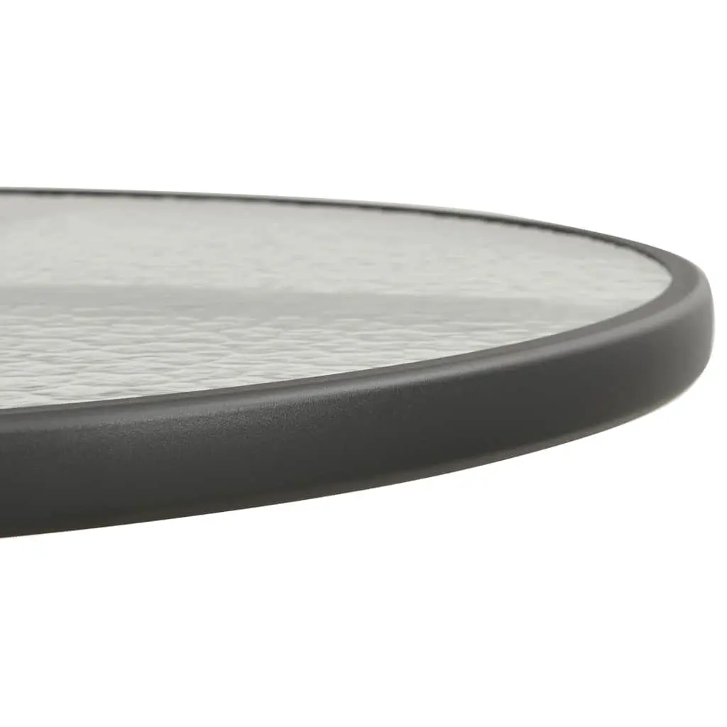 Round Garden Table Outdoor Patio Dining Furniture 80 cm Anthracite Steel Frame