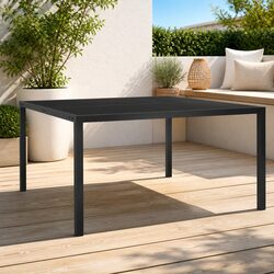 Durable Garden Table with Tempered Glass Top