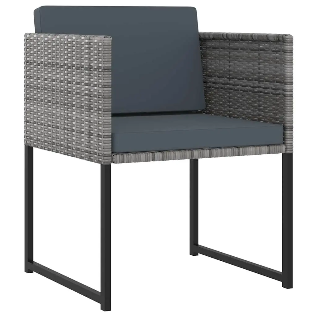 Garden Dining Set 13 Piece Outdoor Furniture Poly Rattan Grey with Cushions
