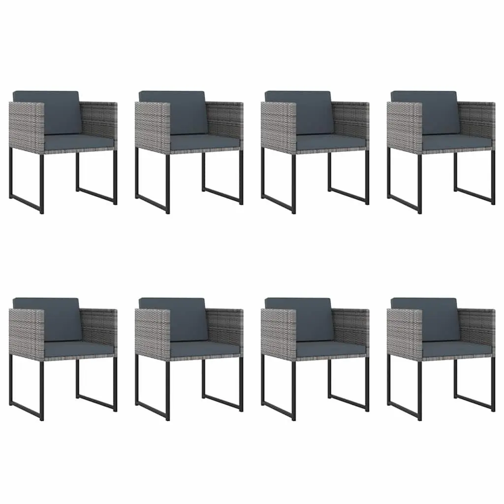 Garden Dining Set 13 Piece Outdoor Furniture Poly Rattan Grey with Cushions
