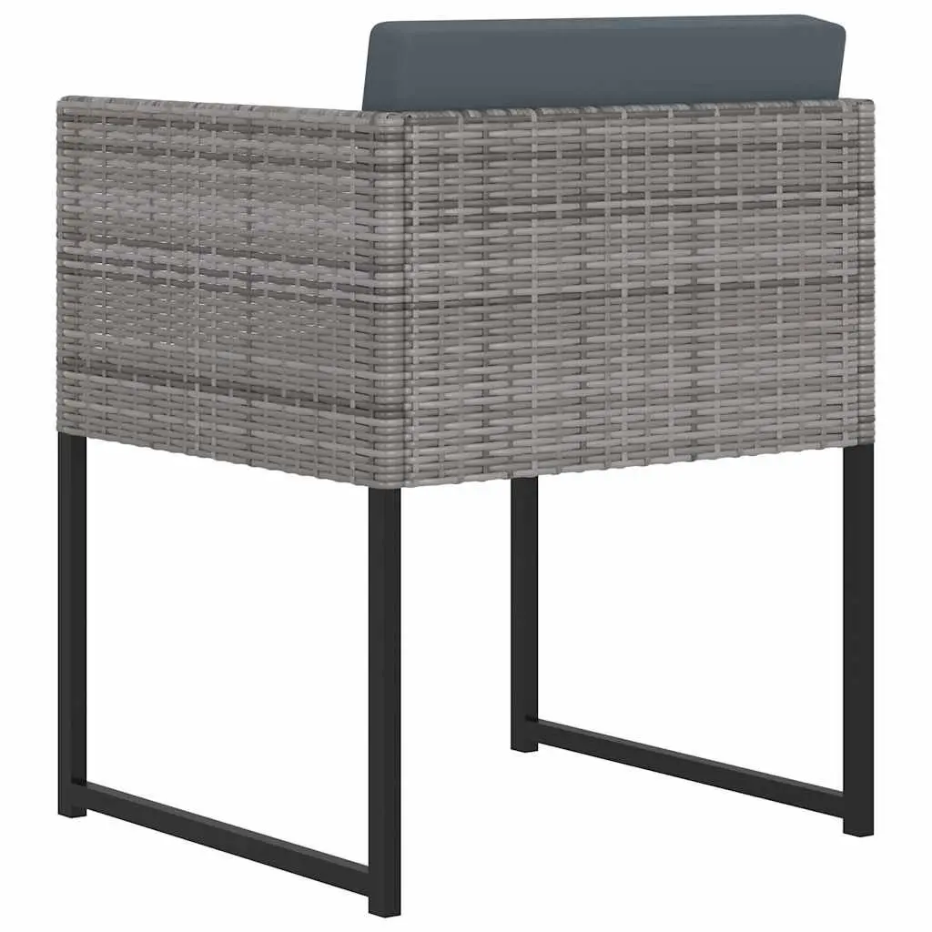 Garden Dining Set 13 Piece Outdoor Furniture Poly Rattan Grey with Cushions