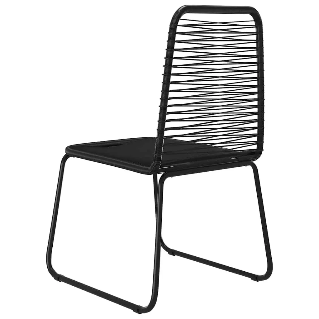 Outdoor Chairs 4 pcs Poly Rattan Black Garden Patio Dining Seating Set