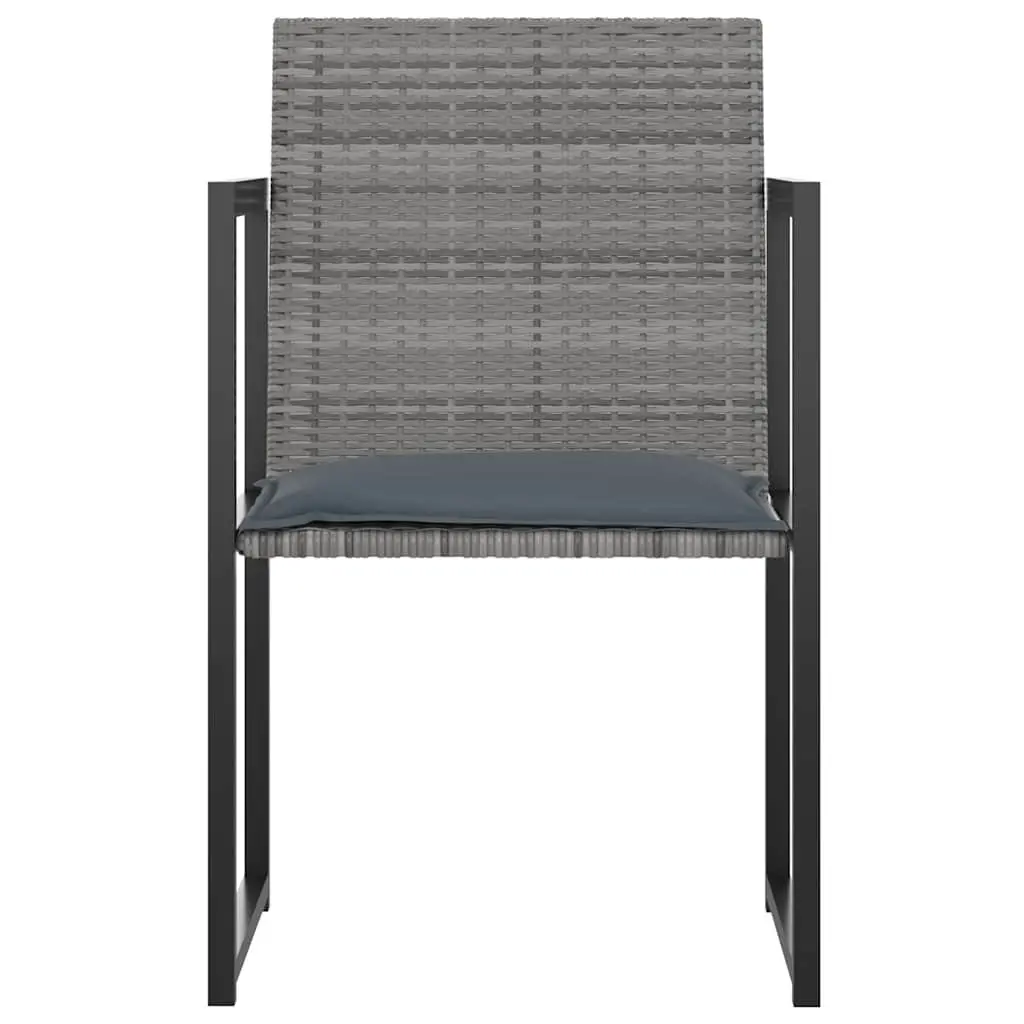 Outdoor Dining Set 5 Piece Patio Garden Furniture Grey Rattan Chairs Table
