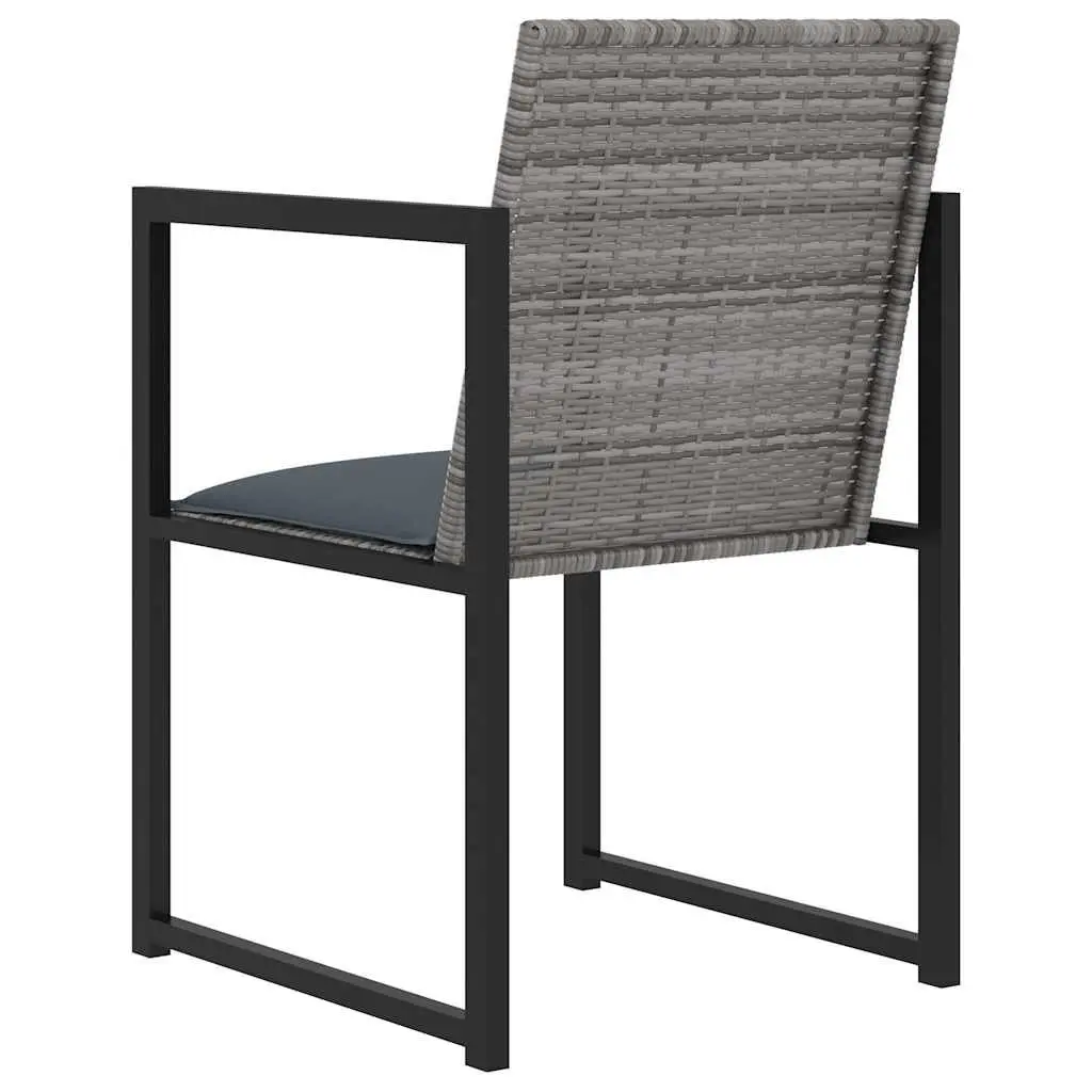 Outdoor Dining Set 7 Piece Patio Furniture Table Chairs with Cushions Grey