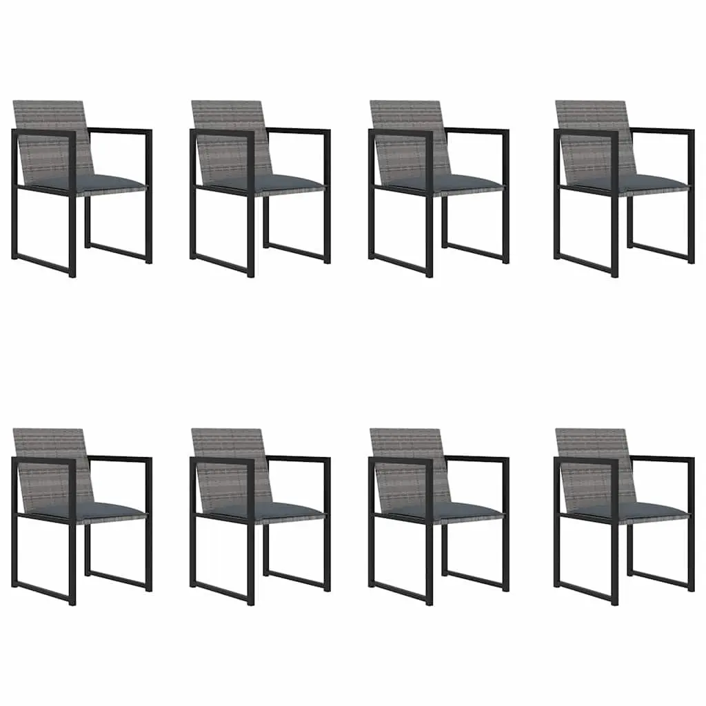 Outdoor Dining Set 9 Piece Patio Garden Furniture Grey Rattan