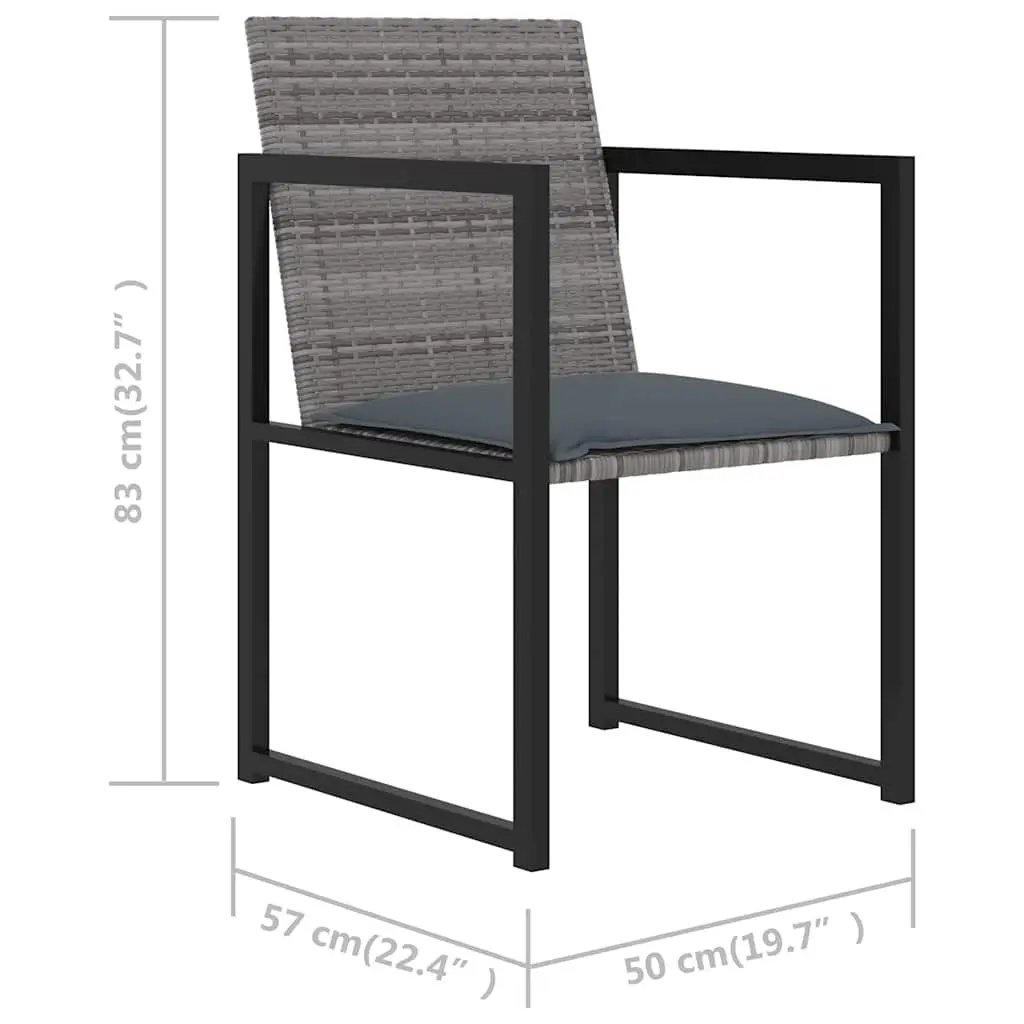 Outdoor Dining Set 9 Piece Patio Garden Furniture Grey Rattan