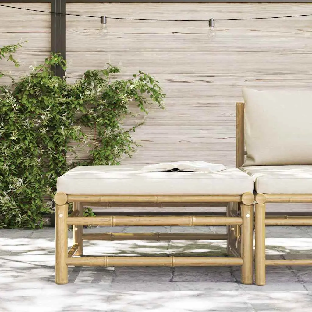 Bamboo Garden Footrest with Padded Cushion