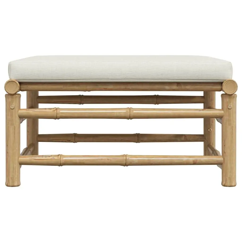 Bamboo Garden Footrest with Padded Cushion