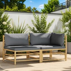 Cozy Bamboo Garden Lounge Set with Cushions