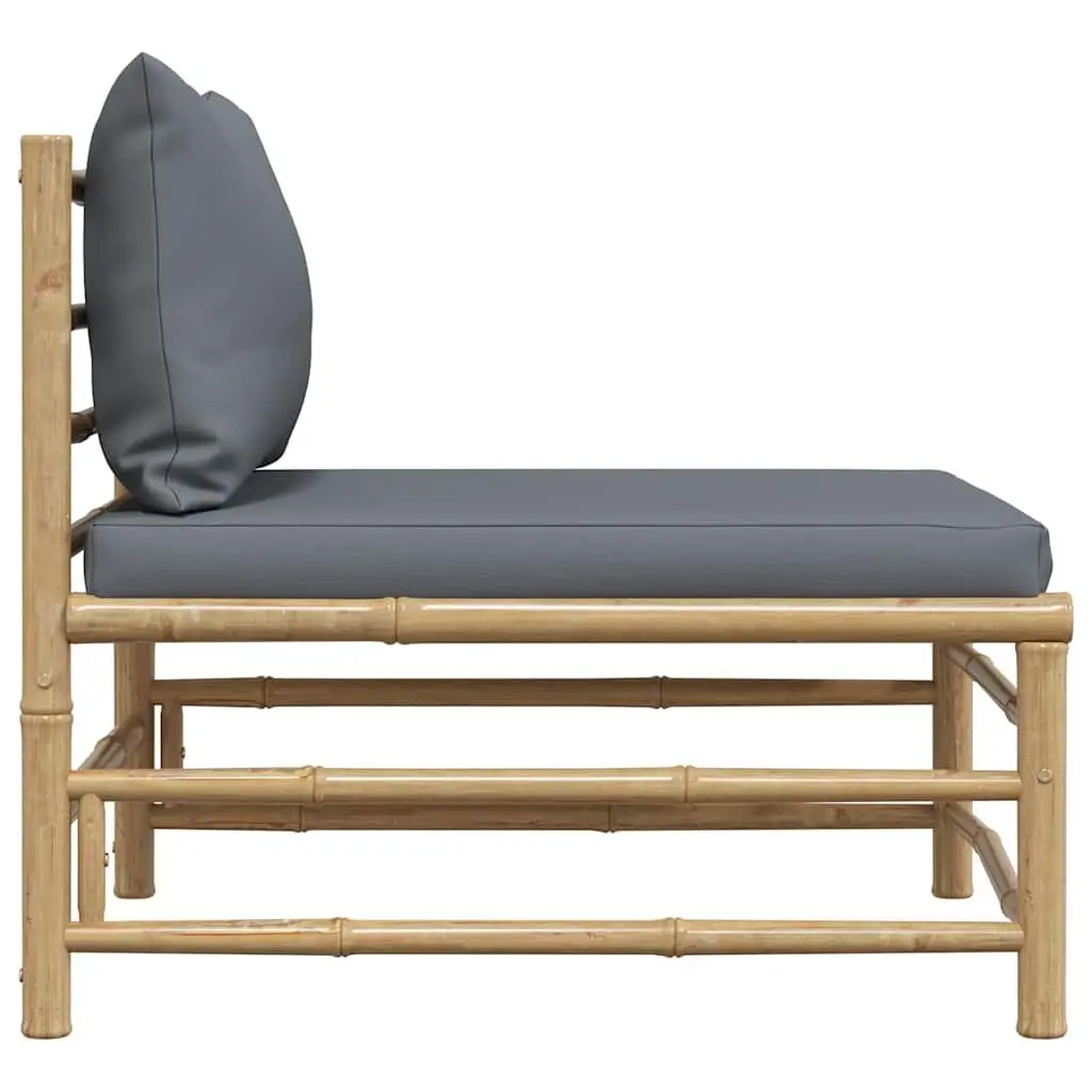 Garden Sofa with Bamboo Frame and Cushions