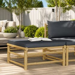 Comfortable and Practical Outdoor Footrest with Grey Cushion