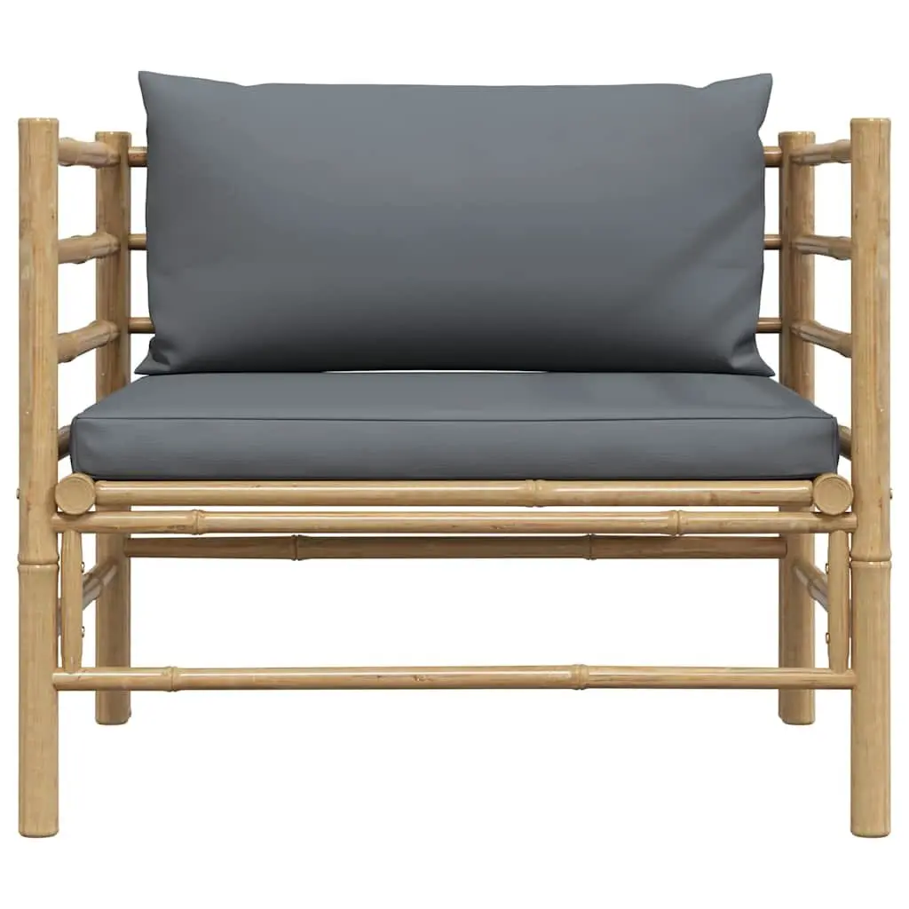 Garden Sofa Modular Outdoor Lounge Seating Dark Grey Cushions