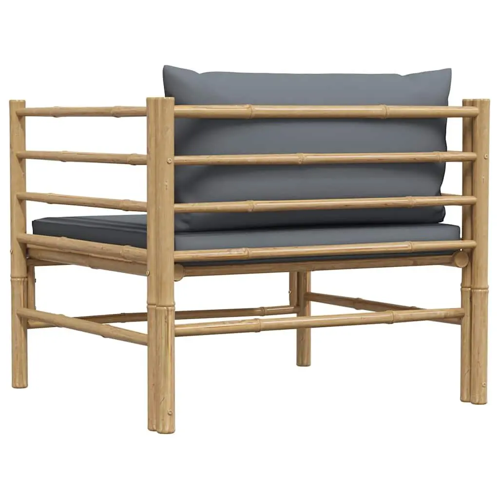 Garden Sofa Modular Outdoor Lounge Seating Dark Grey Cushions