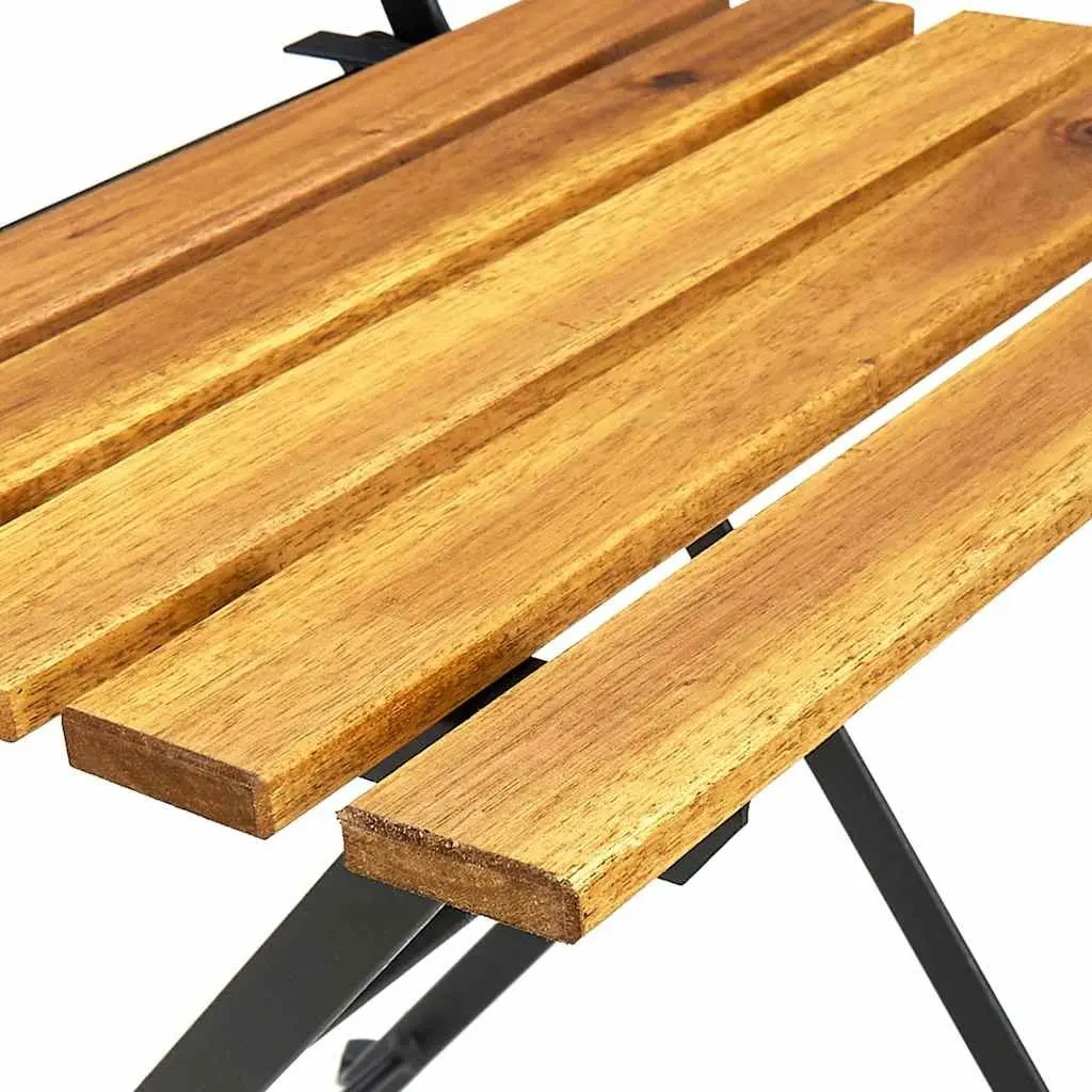 Folding Bistro Chairs Set of 4 Garden Seating Solid Acacia Wood Brown