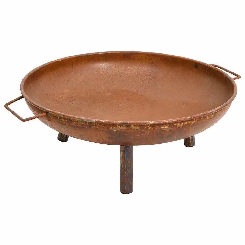 Steel Fire Pit Outdoor Heating Decorative Bowl 67.5x58x22.5 cm Brown