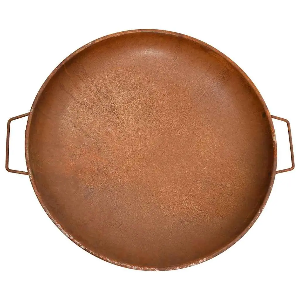 Steel Fire Pit Outdoor Heating Decorative Bowl 67.5x58x22.5 cm Brown