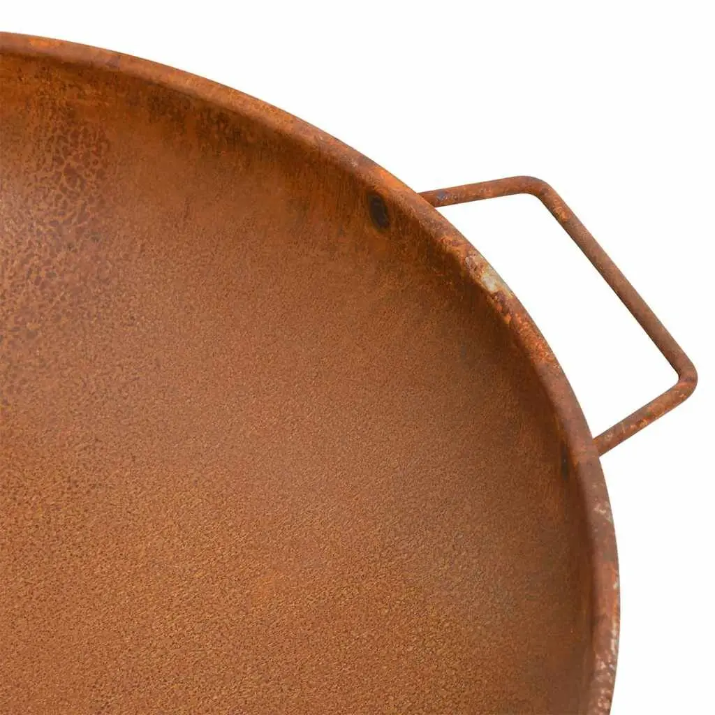 Steel Fire Pit Outdoor Heating Decorative Bowl 67.5x58x22.5 cm Brown