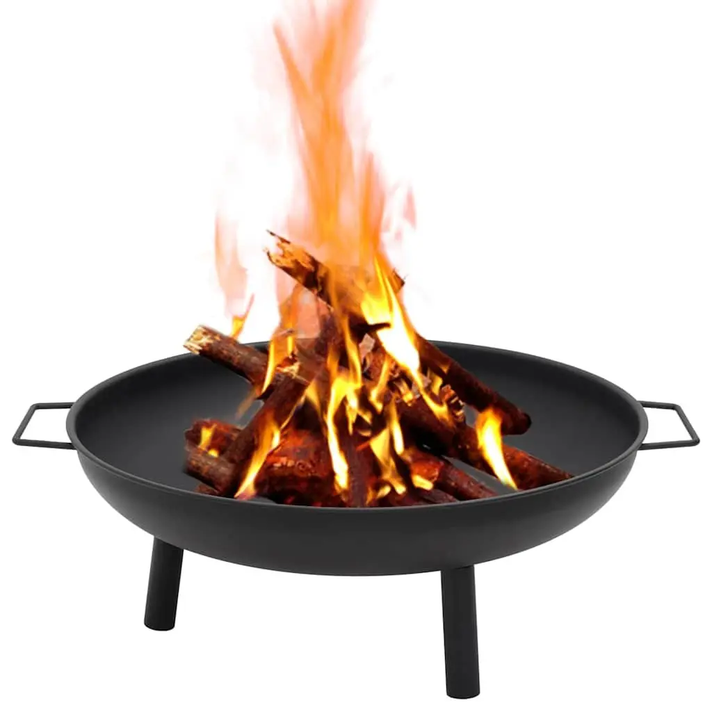 Fire Pit Outdoor Heating 67.5x58x22.5 cm Steel Black Bowl