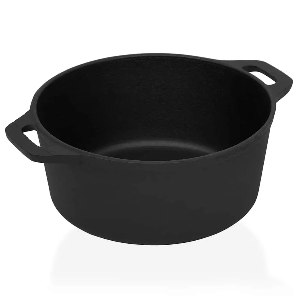 Cast Iron Stock Pot Stew Casserole 26.5cm Black