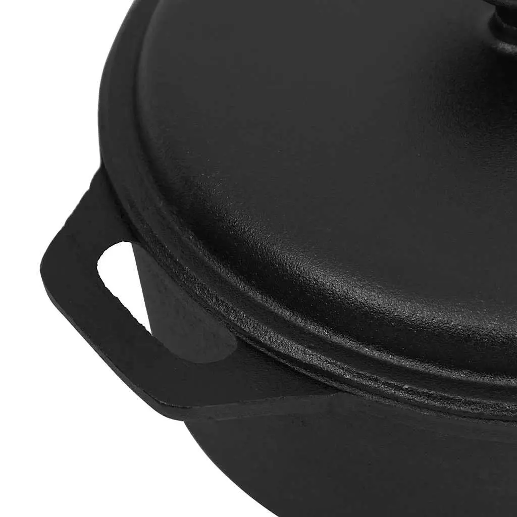 Cast Iron Stock Pot Stew Casserole 26.5cm Black