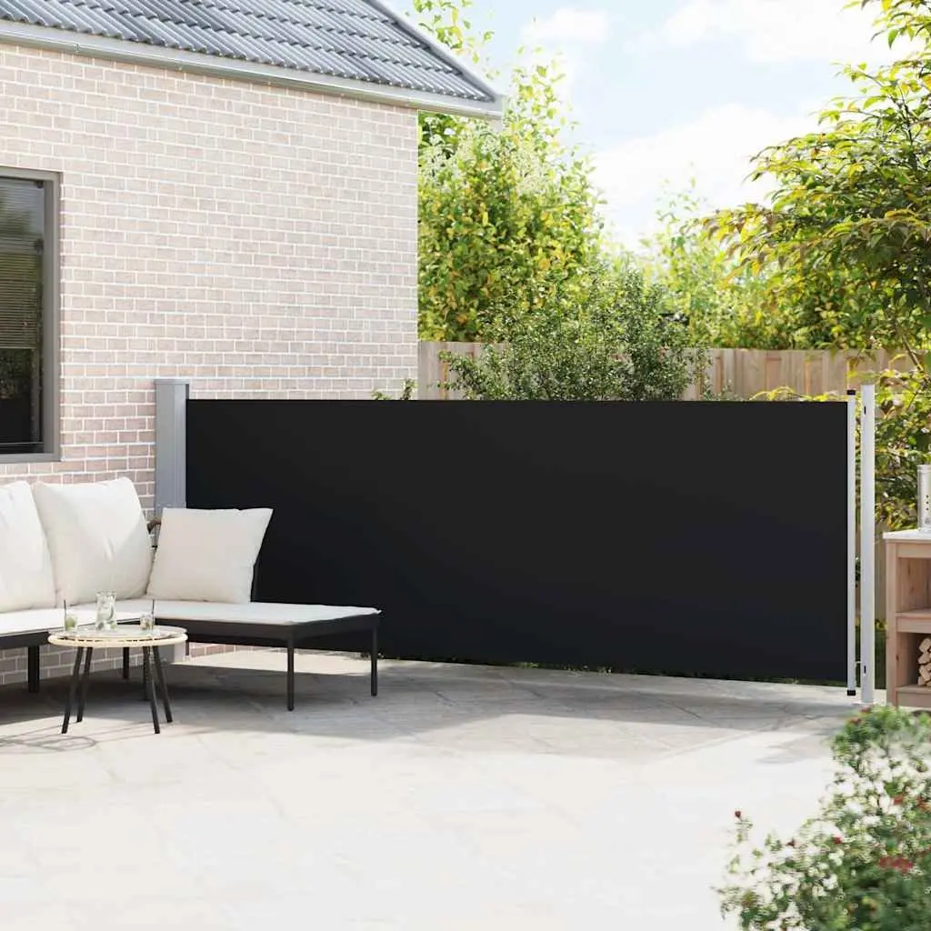 Retractable Side Awning Privacy Shade 140x600cm Black