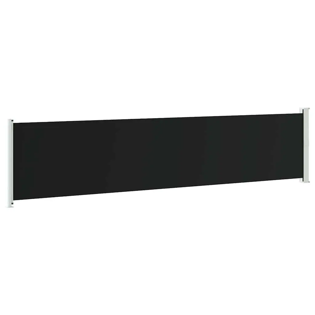 Retractable Side Awning Privacy Shade 140x600cm Black