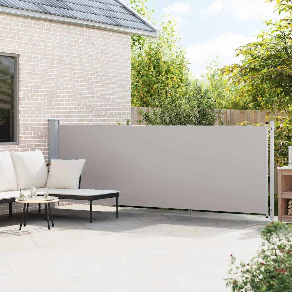 Retractable Side Awning Outdoor Sunshade Privacy Screen 140x600cm Grey