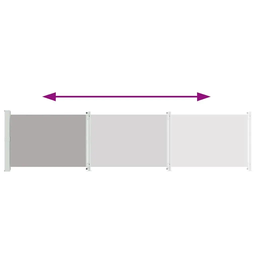 Retractable Side Awning Outdoor Sunshade Privacy Screen 140x600cm Grey