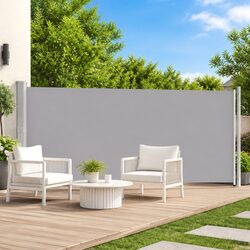 Reliable Grey Retractable Side Awning 600x160cm for Outdoor Use