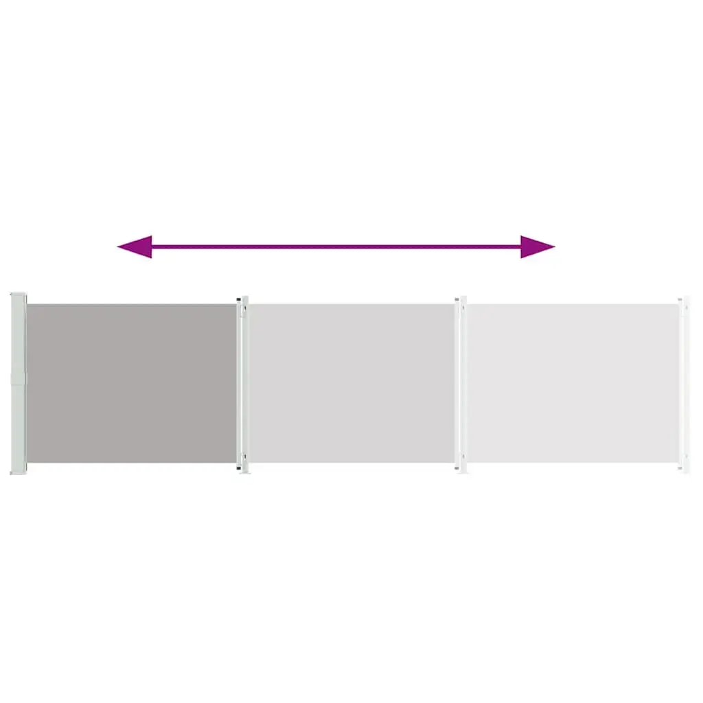 Retractable Side Awning Outdoor Garden Sunshade Screen 600x160cm Grey