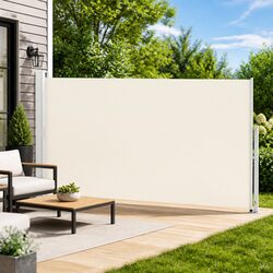 Reliable Cream Retractable Side Awning 180x500cm for Your Outdoor Comfort