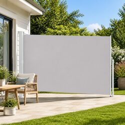 Reliable 200x500cm Grey Awning for Outdoor Privacy