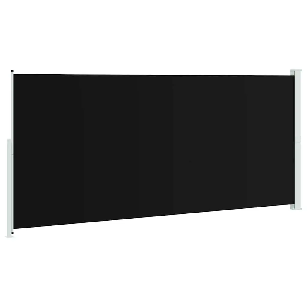 Retractable Side Awning Outdoor Privacy Screen 220x500cm Black