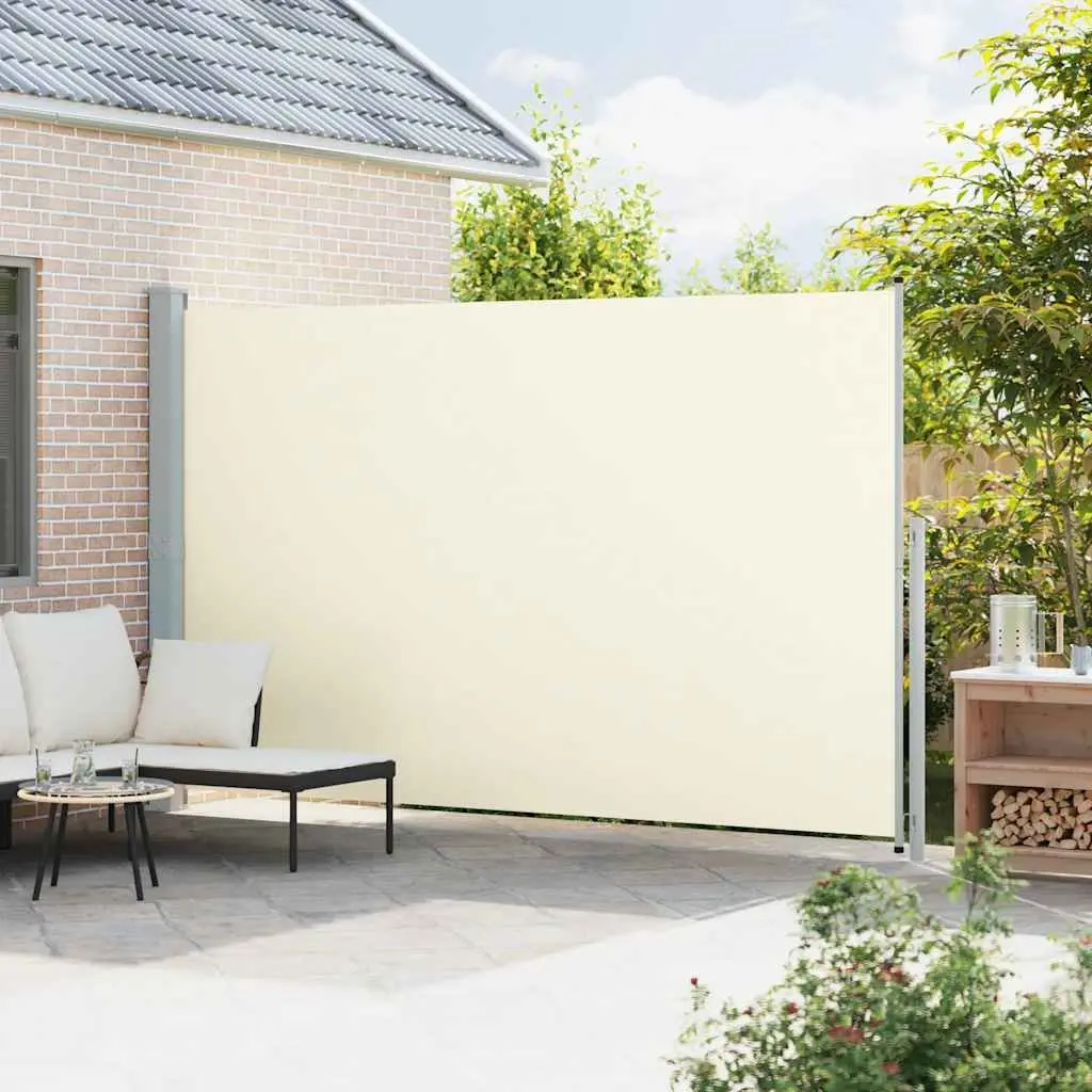 Retractable Side Awning Outdoor Privacy Screen 220x500cm Cream